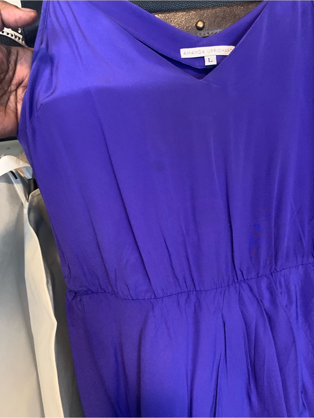 Amanda Uprichard Royal Purple V-Neck Midi Dress